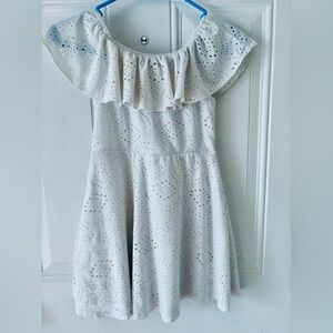 btween White Eyelet Ruffle Dress